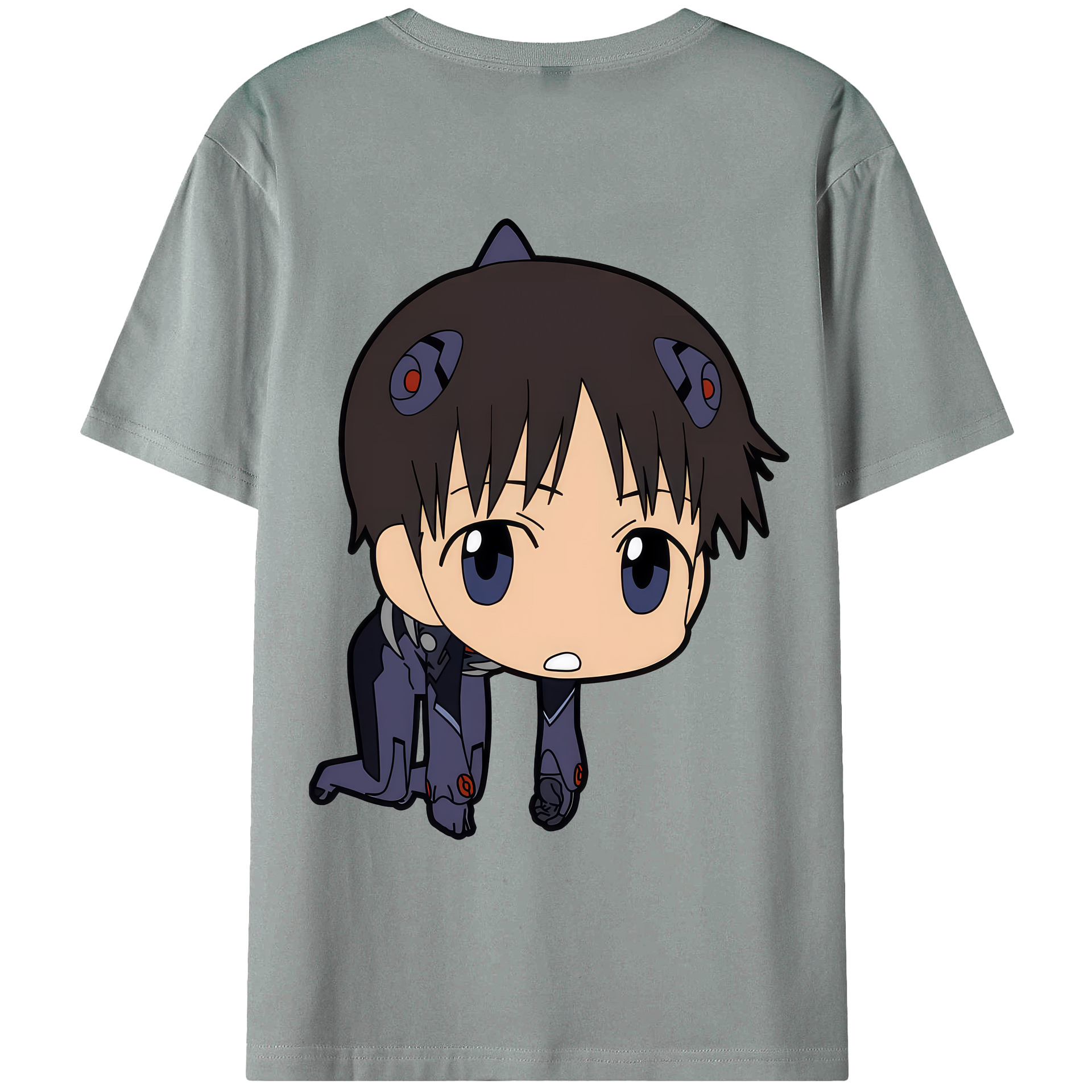 （画像用） EVA 新世紀エヴァンゲリオン 綿100％ メンズ半袖Tシャツ（バックプリント） 通気性